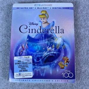 Cinderella 4K Ultra HD Blu-Ray Digital Code Disney 100 Ultimate Collectors Ed